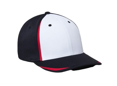 Pacific Headwear M3 Performance Flexfit® Cap (472F), Color 'WhiteBlackRed'